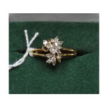 An 18ct gold and diamond dress ring, app