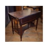 An Art Nouveau mahogany drop leaf table,