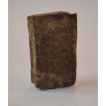A prayer book, Crumbs of comfort and Godly Prayers, 1643, with a calf cover (sold with all faults,