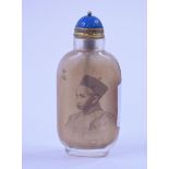 A Chinese glass scent bottle, in the man