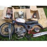 A 1965 Honda Benly C92 (161cc) project, registration number FDT 27C, red.