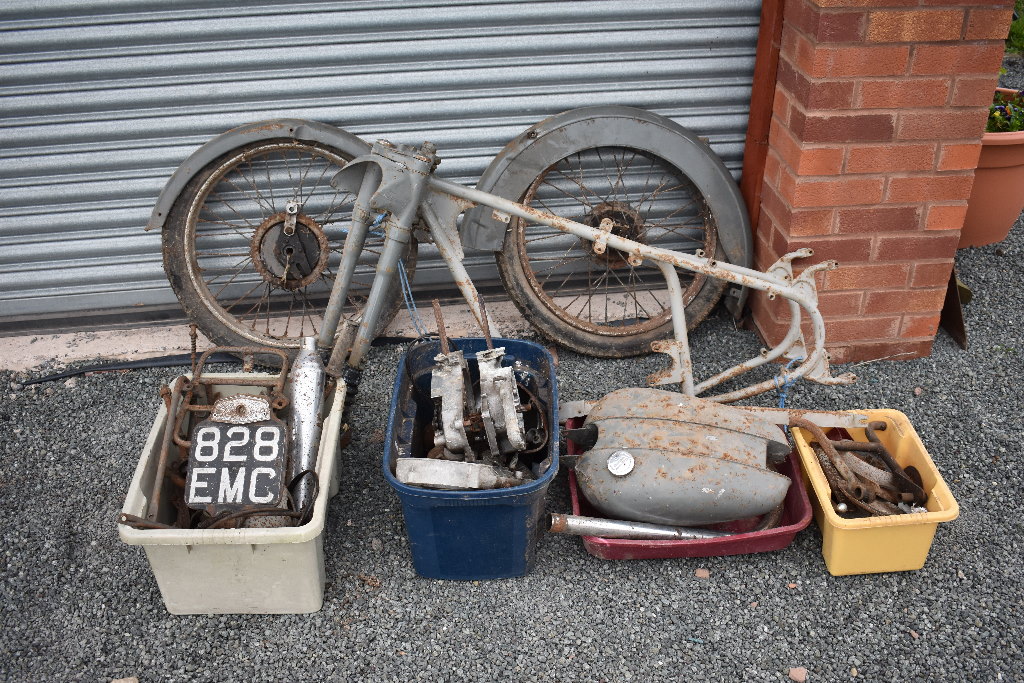 A 1953 BSA Bantam D3 125cc project, frame number BD39235, engine number BD3-44900, grey.