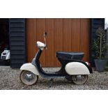 A 1975 Vespa 50 Special, registration number PWR 647P, frame number V5B3T 41911,