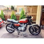 A 1979 Honda CB750/Four Limited Edition, ***registration number EEL 884T***, maroon/red.