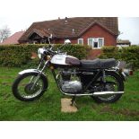 A 1976 Triumph Bonneville T140V, registration number TRJ 349R, frame number T140V NP78143,