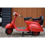 A 1965 Vespa 150, registration number DEY 508C, frame number VBB2T 238331,