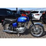 A 1967 Royal Enfield Crusader, registration number HVE 3F, frame number 72393, blue.