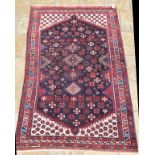 A Persian Afshar rug, with geometric mot