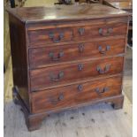 An early 19th century mahogany chest,