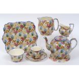 A Grimwade Royal Winton Ivory Chintz part tea service,