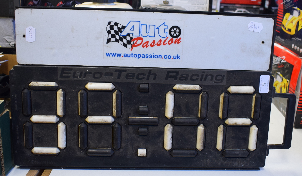 A Euro-Tech Racing digital pit board