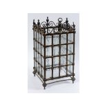 A brass hall lantern, with a lattice type design,