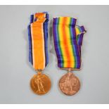 A pair of WWI medals, awarded to DM2-221468 Pte H Allen ASC,