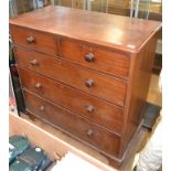 A Victorian mahogany chest, of five drawers,