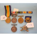 A group of three medals, awarded to 101301 Cpl D Philp NGC, comprising a British War Medal,