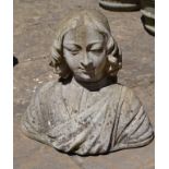 A reconstituted stone bust, of a gentleman,