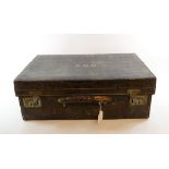 A faux crocodile travelling dressing case, intialled,