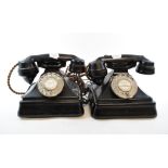 Five assorted vintage bakelite telephones