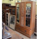 A filing cabinet, 52 cm wide, two mirrors, a wardrobe, a display cabinet,