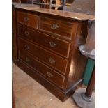 An Edwardian inlaid mahogany chest, of five drawers,