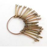 Assorted bronze keys,