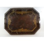 An early 20th century silver plated tray, the base with gilt decoration,