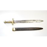 A 19th century French foot artillery gladius sword, the blade inscribed,