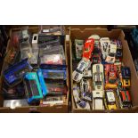 Assorted 1:24 and 1:48 scale die-cast metal and plastic model cars,