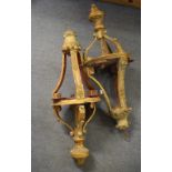 A pair of 18th century style Venetian gilt hanging lanterns,