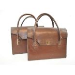 Two leather satchels,