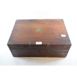 An Indian brass bound box, with a fitted interior,