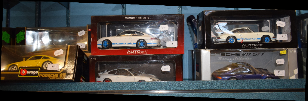 An Auto Art 1:18 scale die-cast model Porsche 911 Carerra RS 2.