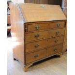 A 19th century oak bureau,