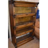 An oak Globe Wernicke style four section bookcase,