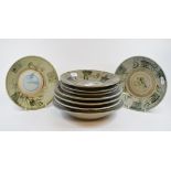 Ten assorted Chinese pottery plates and bowls,