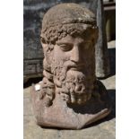 A reconstituted stone bust, of an ancient greek,