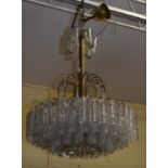 A nine light tubular glass lustre drop chandelier,