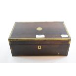 A 19th century brass bound vanity case,