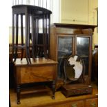 A 19th century inlaid mahogany dressing mirror, 37 cm wide,