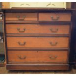 An Arts & Crafts walnut chest, of two sh