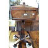 An early Victorian mahogany teapoy/work