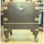 A Colonial style chest, with brass mount