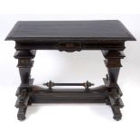 A late 19th century Continental ebonised