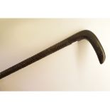 A Victorian carved hardwood crook walkin