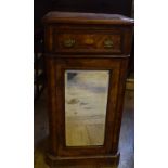 A late Victorian inlaid walnut music cab