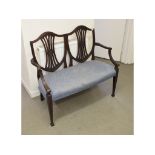 An Edwardian mahogany double chair back