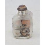 A Chinese glass snuff bottle, with paint