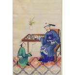 A 19th century Chinese gouache drawing o