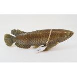 A Japanese style bronze fish, 28 cm long