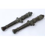 A pair of bronze cannon barrels, 57 cm l